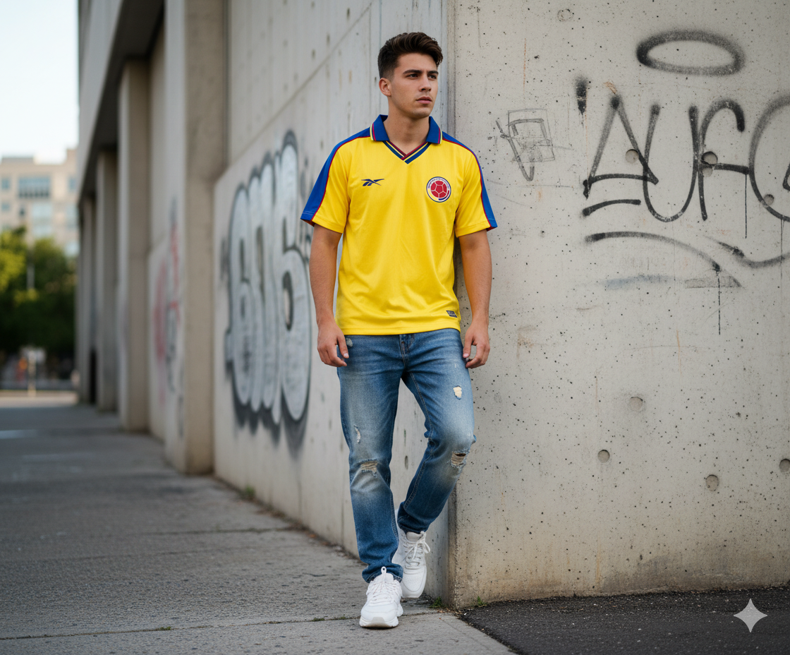 Camiseta Colombia 1998 Mundial Francia Retro