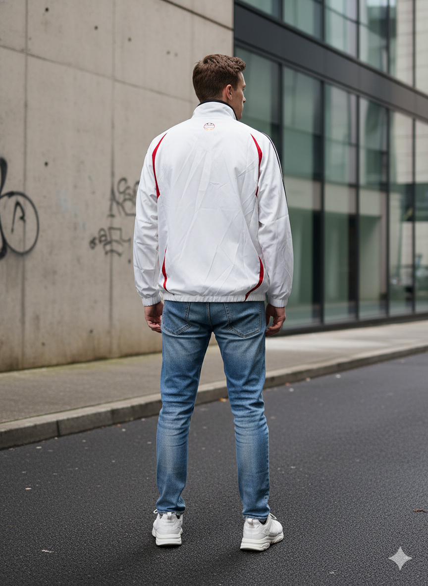 Cortavientos Retro Alemania Blanco y Negro - Vintage Die Mannschaft